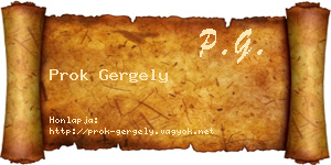 Prok Gergely névjegykártya